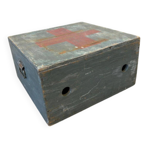 Coffre en bois gris vintage