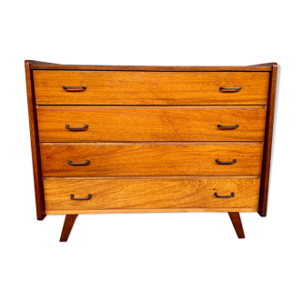 Vintage chest of drawers compass feet 1960 teak