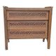 Commode chêne et rotin vintage