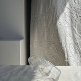 Small geometric carafe with diamond-shaped stopper and its 4 glasses