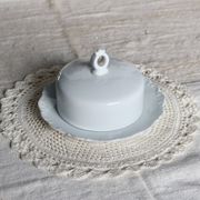 Vintage white porcelain butter bell