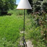 Wrought iron floor lamp with plant holder from the 50s/60s