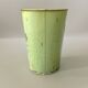 Vintage enameled sheet metal wastebasket - floral decor