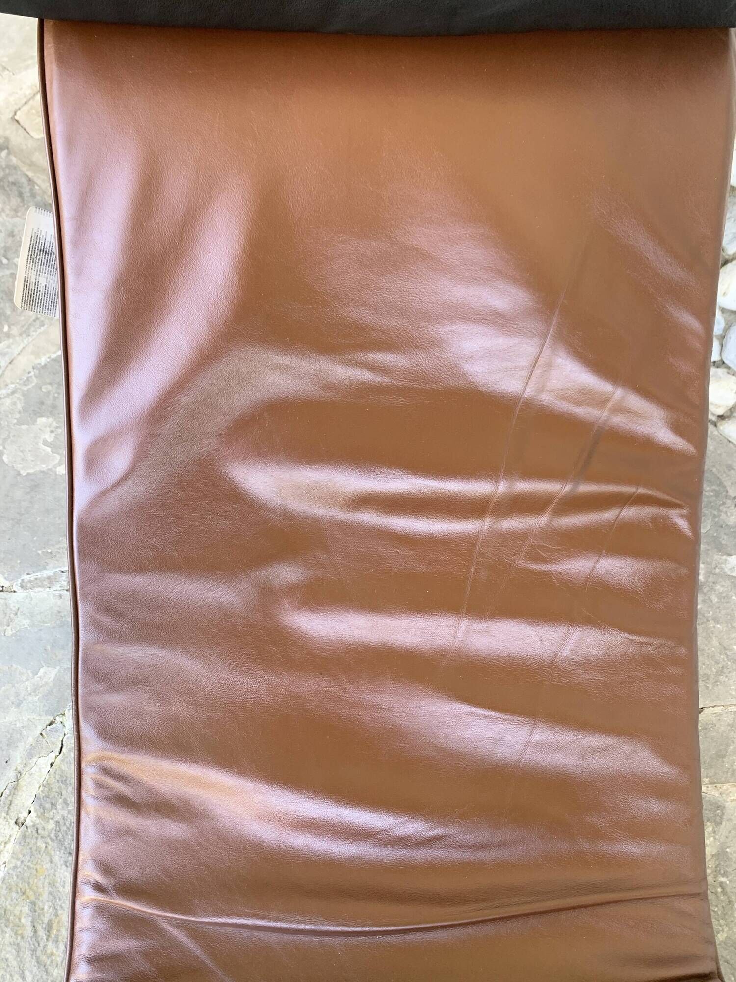 LC4 brown leather by Le Corbusier, Jeanneret & Perriand, Cassina, 1980