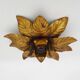 Wall light, ceiling light sun foliage in gold metal, vintage ceiling light. Italy 70s