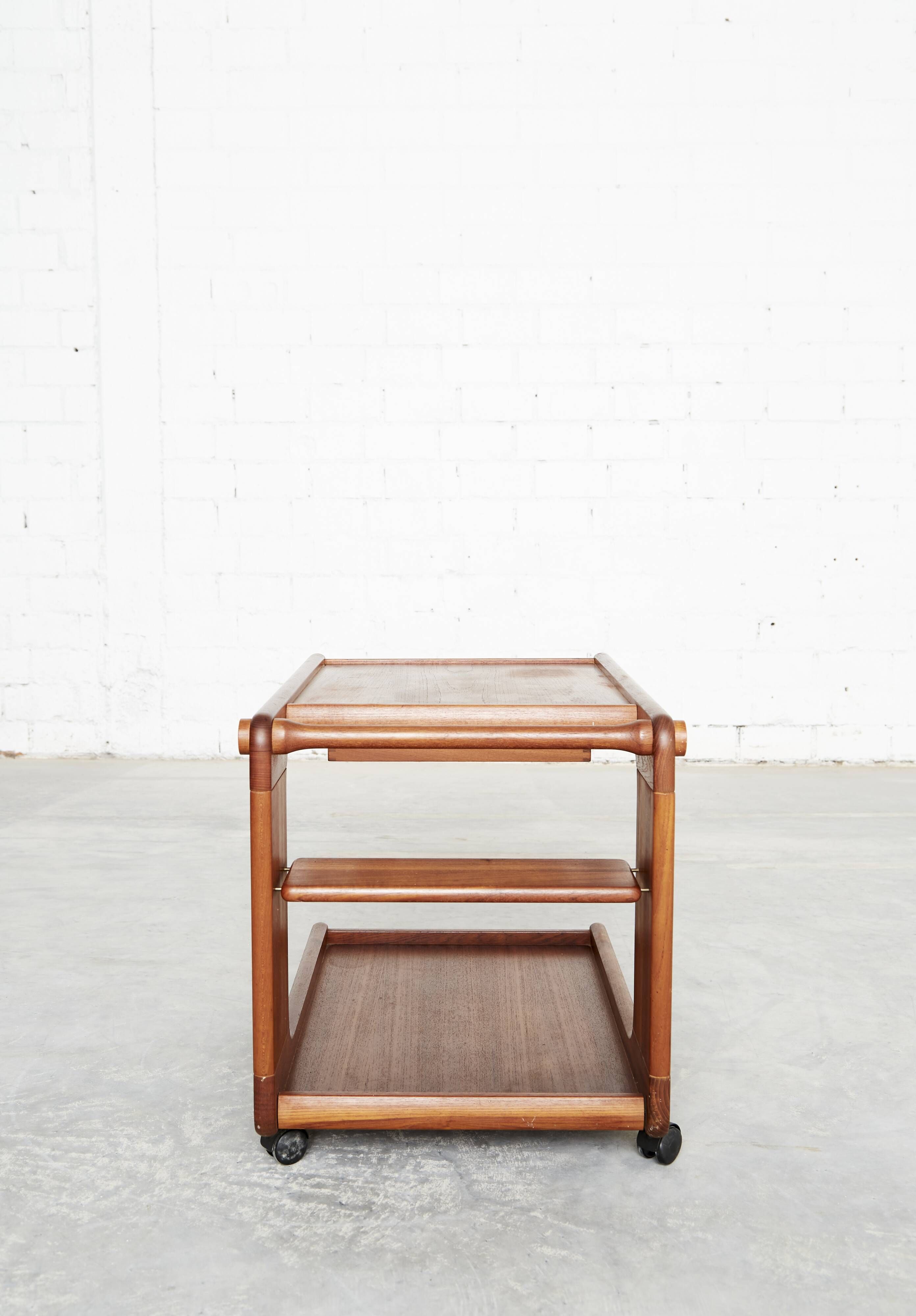 Mid-Cenntury C-Shaped Bar Trolley in Teak by K.T. Møbler