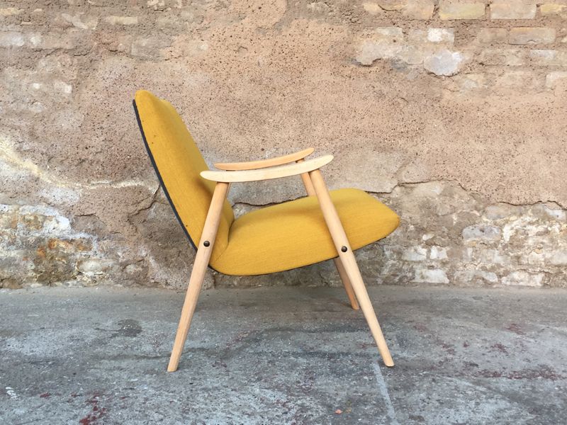 Vintage armchair in solid wood, 1950