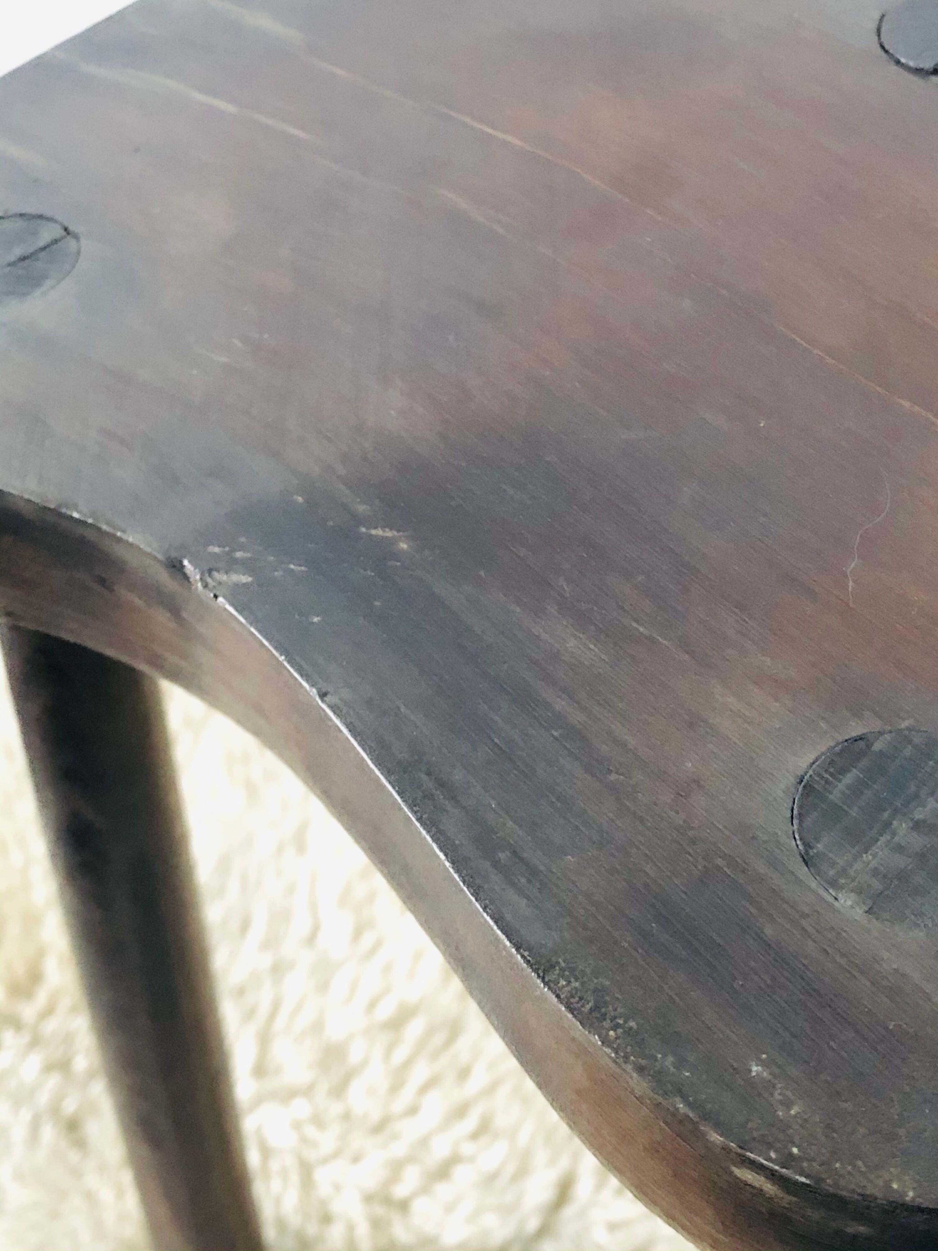 Pair of brutalist tripod stools