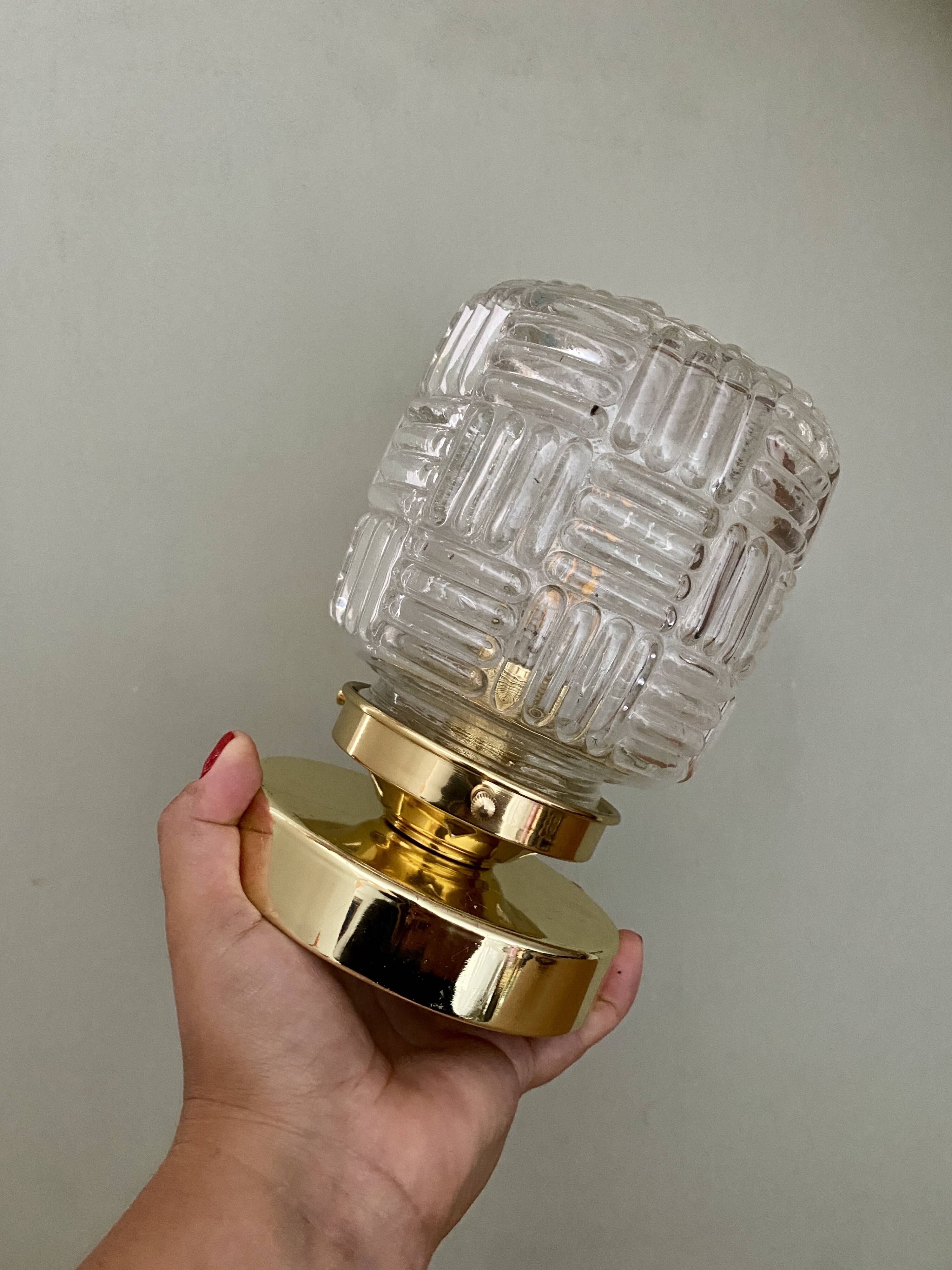 Vintage glass globe table lamp