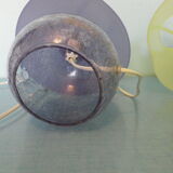 2 lampes à poser "Waths", pieds en verre, parme et citron