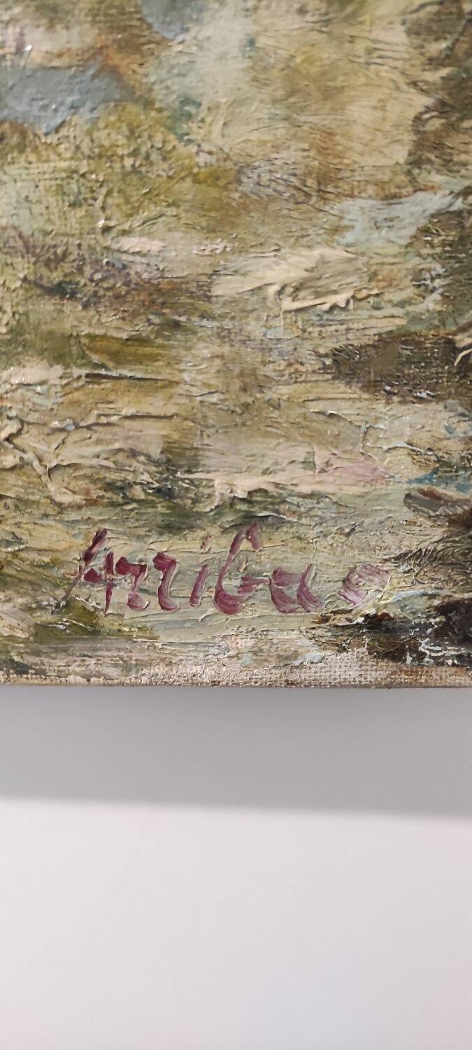 HST painting under snowy woods by Roland Arribas