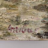 Tableau HST sous bois enneigé signé Roland Arribas