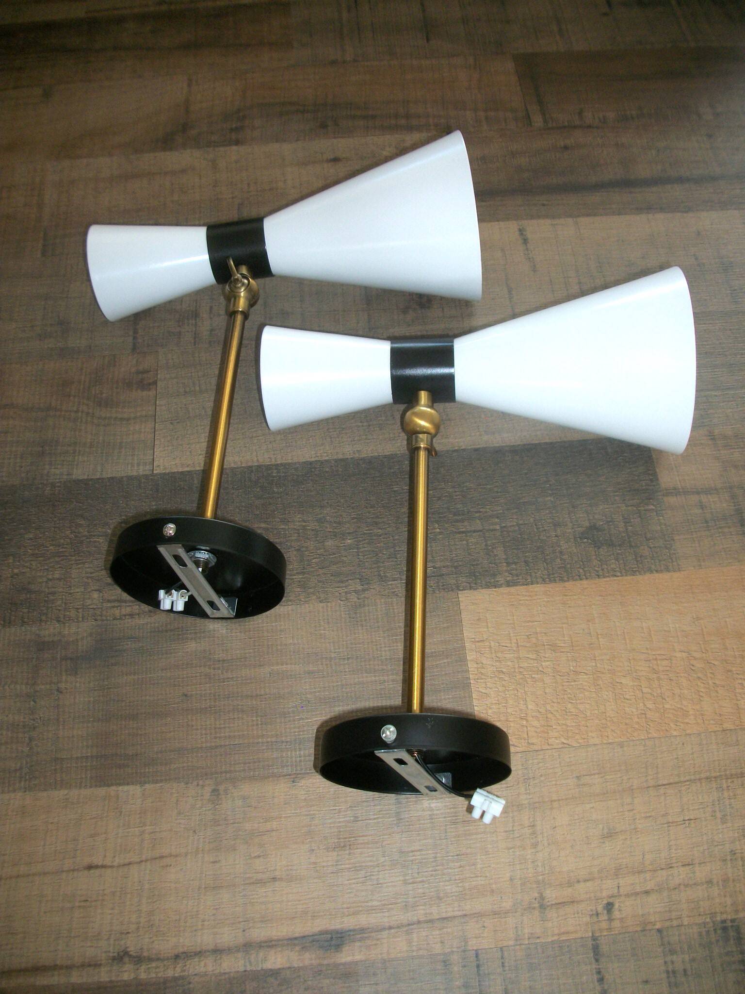 Pair of metal wall lights
