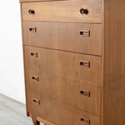 Midcentury Chest of Drawers / Tall Boy in Teak by Nathan. Vintage Modern / Retro / Danish Style / Sc
