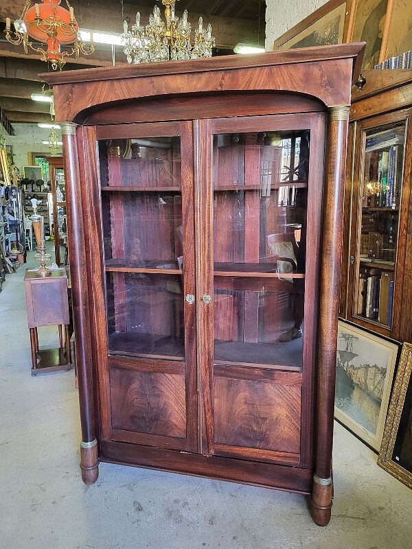 Empire library showcase in mahogany