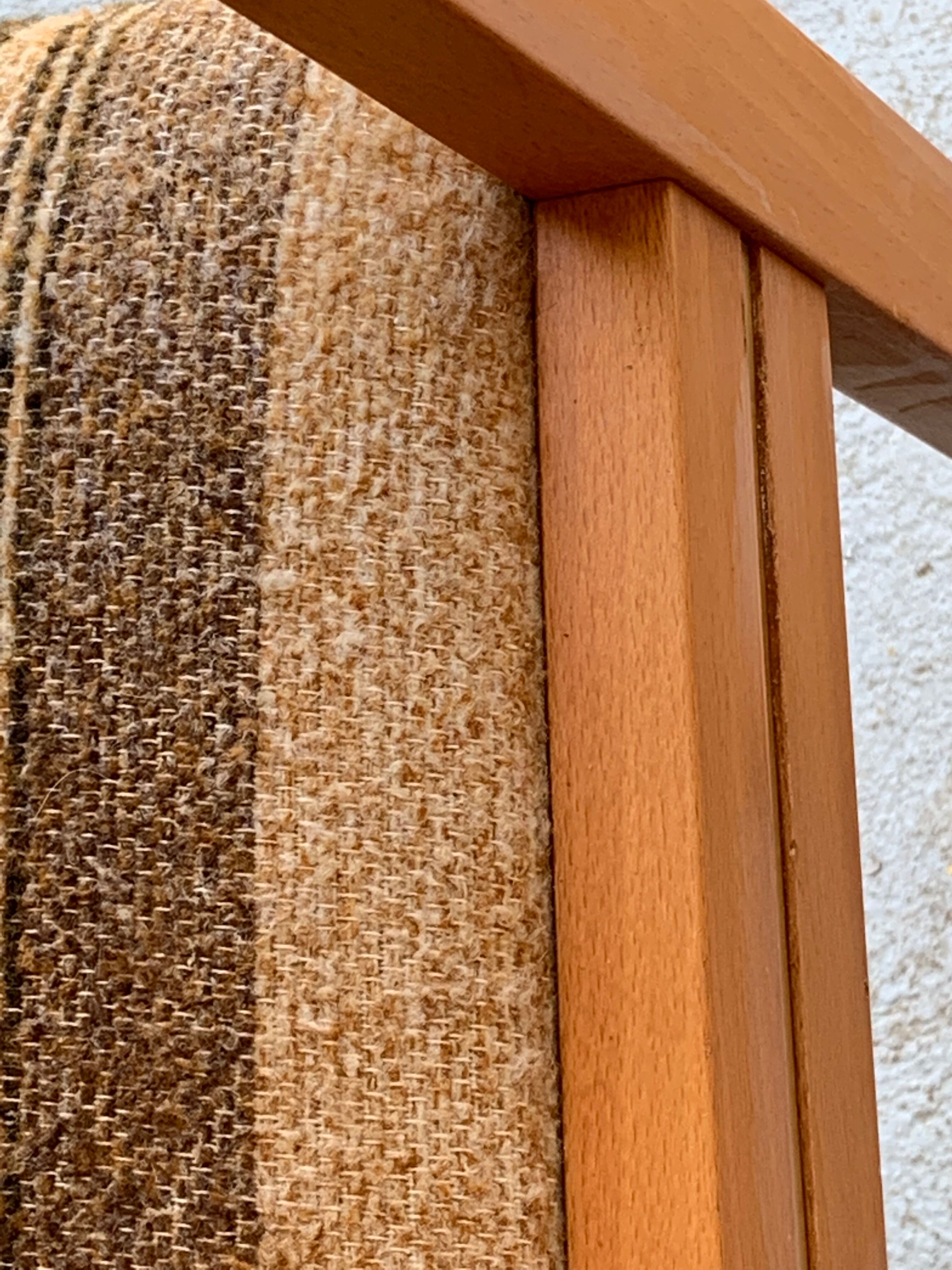 Suite of 4 chairs self beech brass and wool 1960