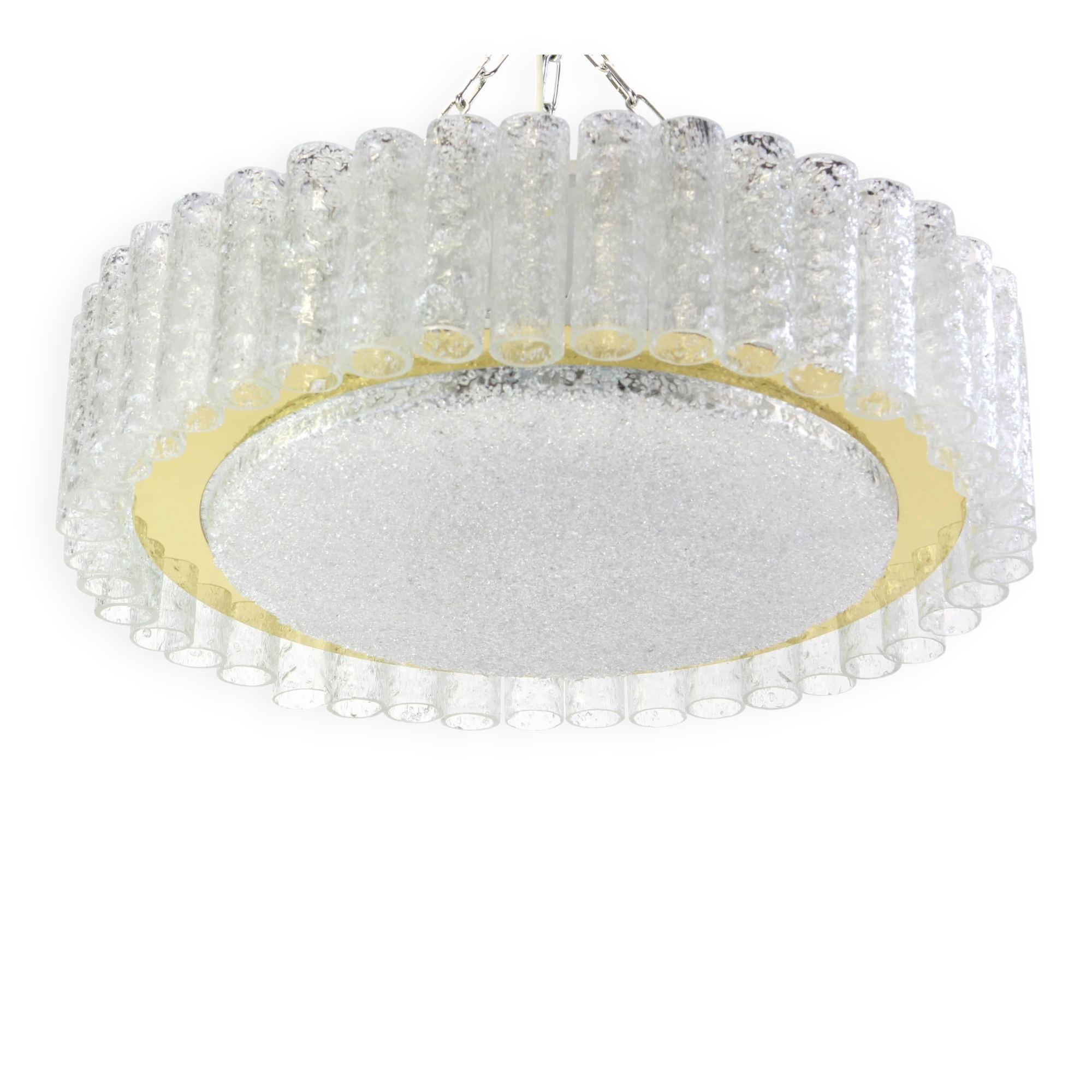 Superb glass tube ceiling light from Murano by Doria, Germany, 1960s.