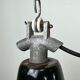 Industrial Black Enamel Factory Lamp with Cast Iron Top, 1960s