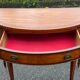 Commode console demi lune vintage bois et marqueterie Louis XVI