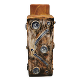 Beautiful square vase with incredible decorations, danish 1980s