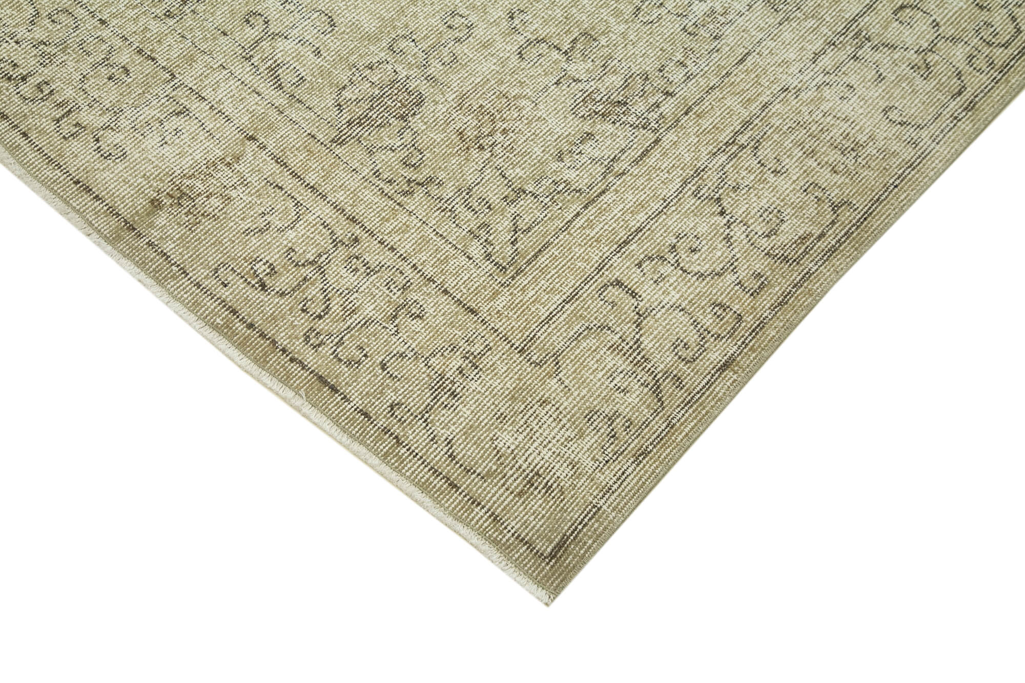 Handmade oriental beige carpet 196 cm x 306 cm