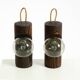 Pair of rare 1960s Temde table and wall lamps made of solid pine
