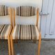 Suite of 4 chairs self beech brass and wool 1960