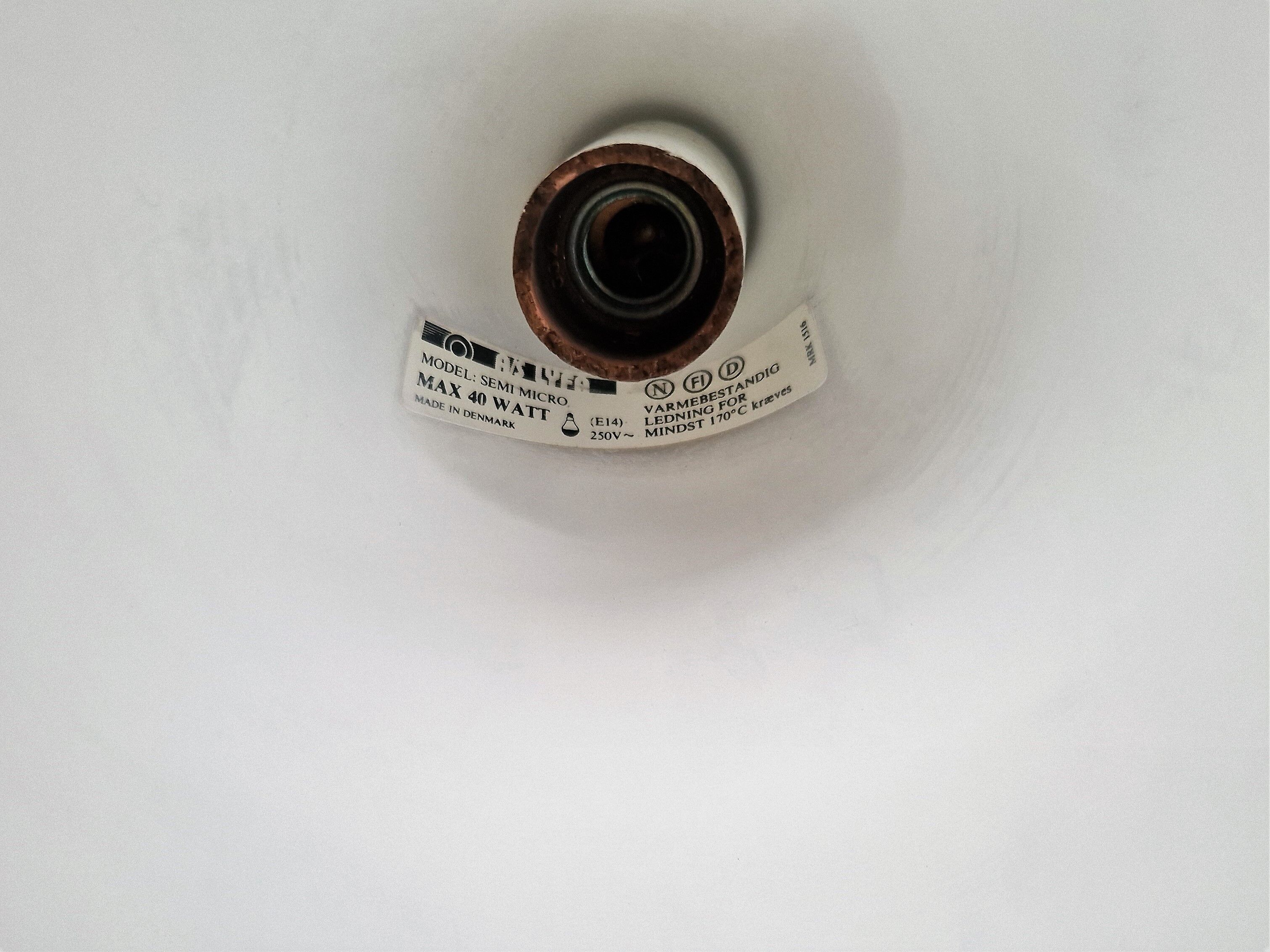 Set of 2 white "Micro" Semi pendant lamps by Claus Bonderup & Torsten Thorup for Lyfa