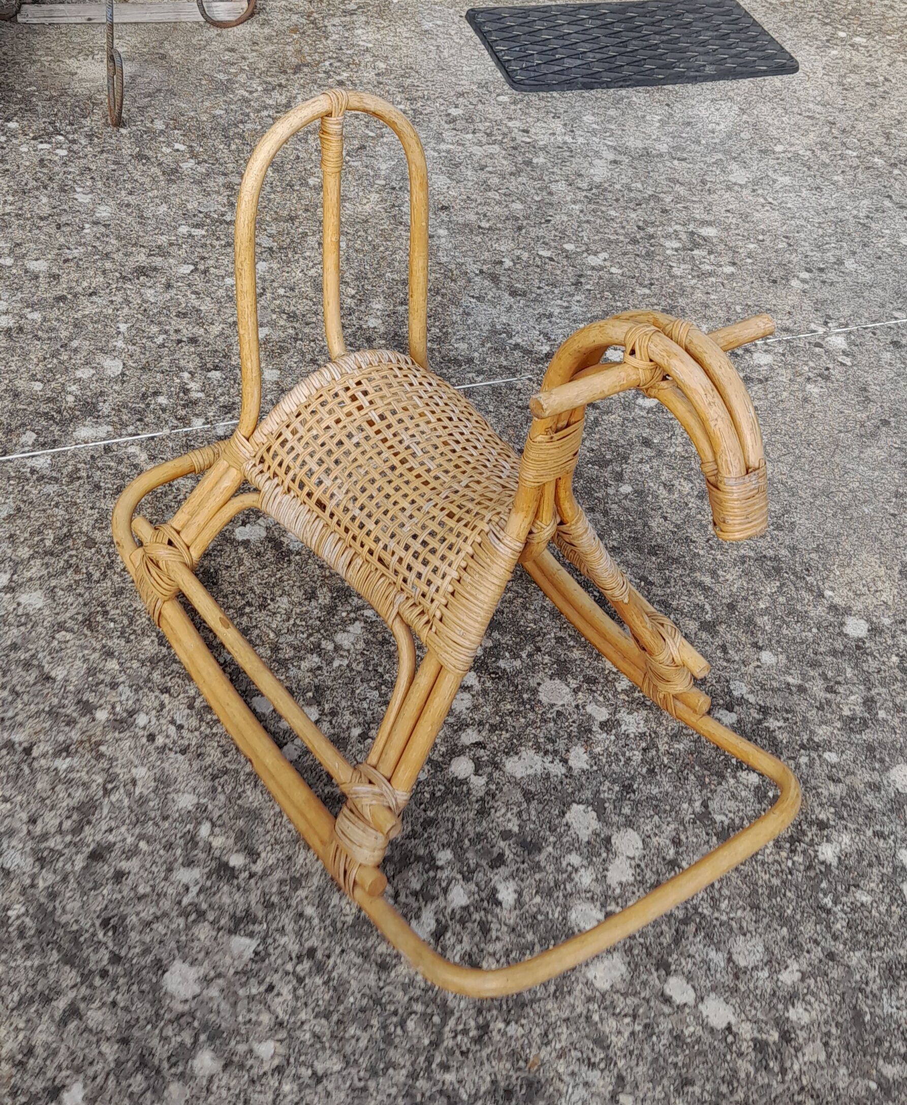 Rattan rocking horse 1960