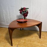 Table basse de forme inhabituelle en teck, style rétro vintage du milieu du siècle, années 1960