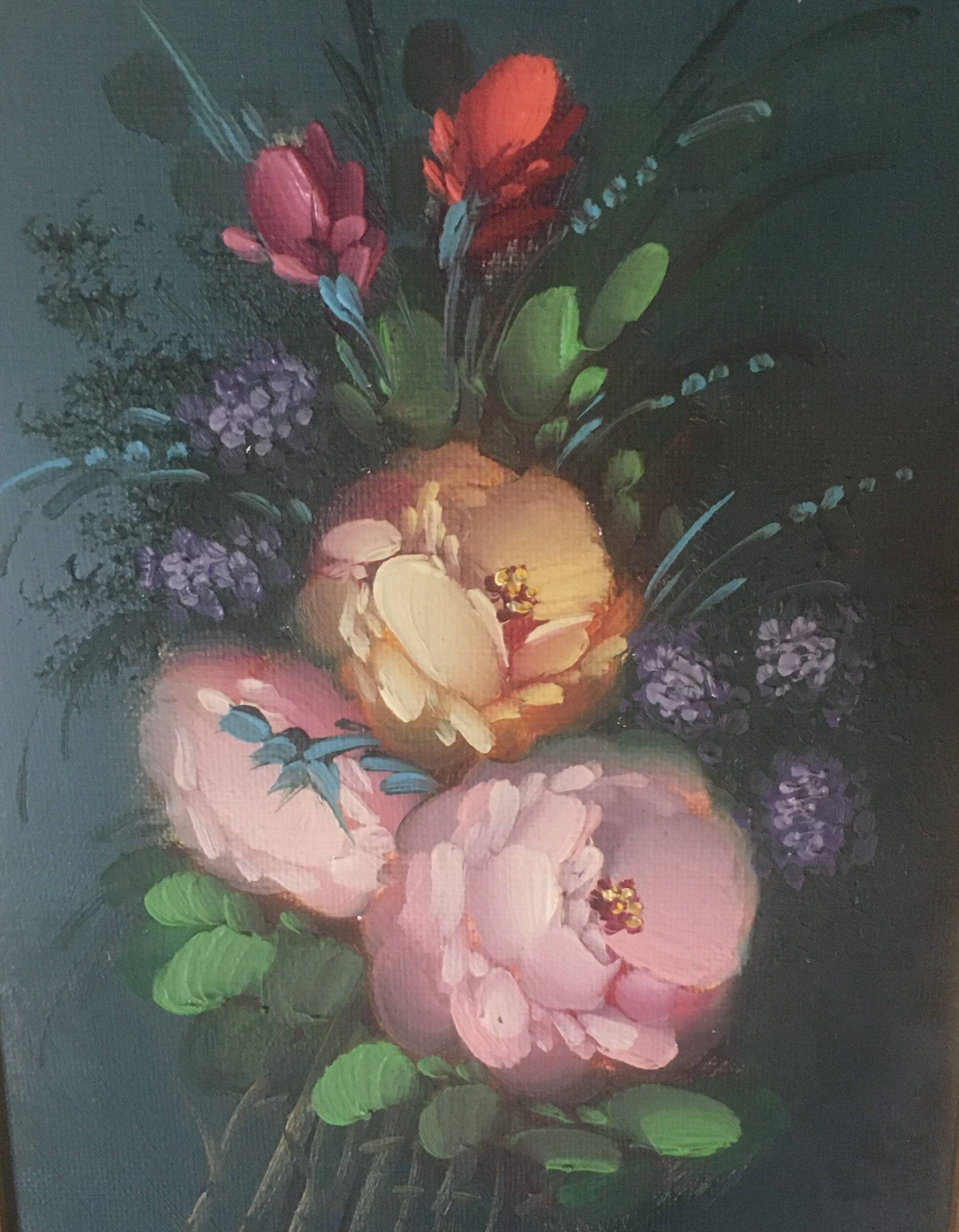 Oil painting bouquet of flowers