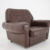 1970s Danish Brown Leather Armchair, Denmark