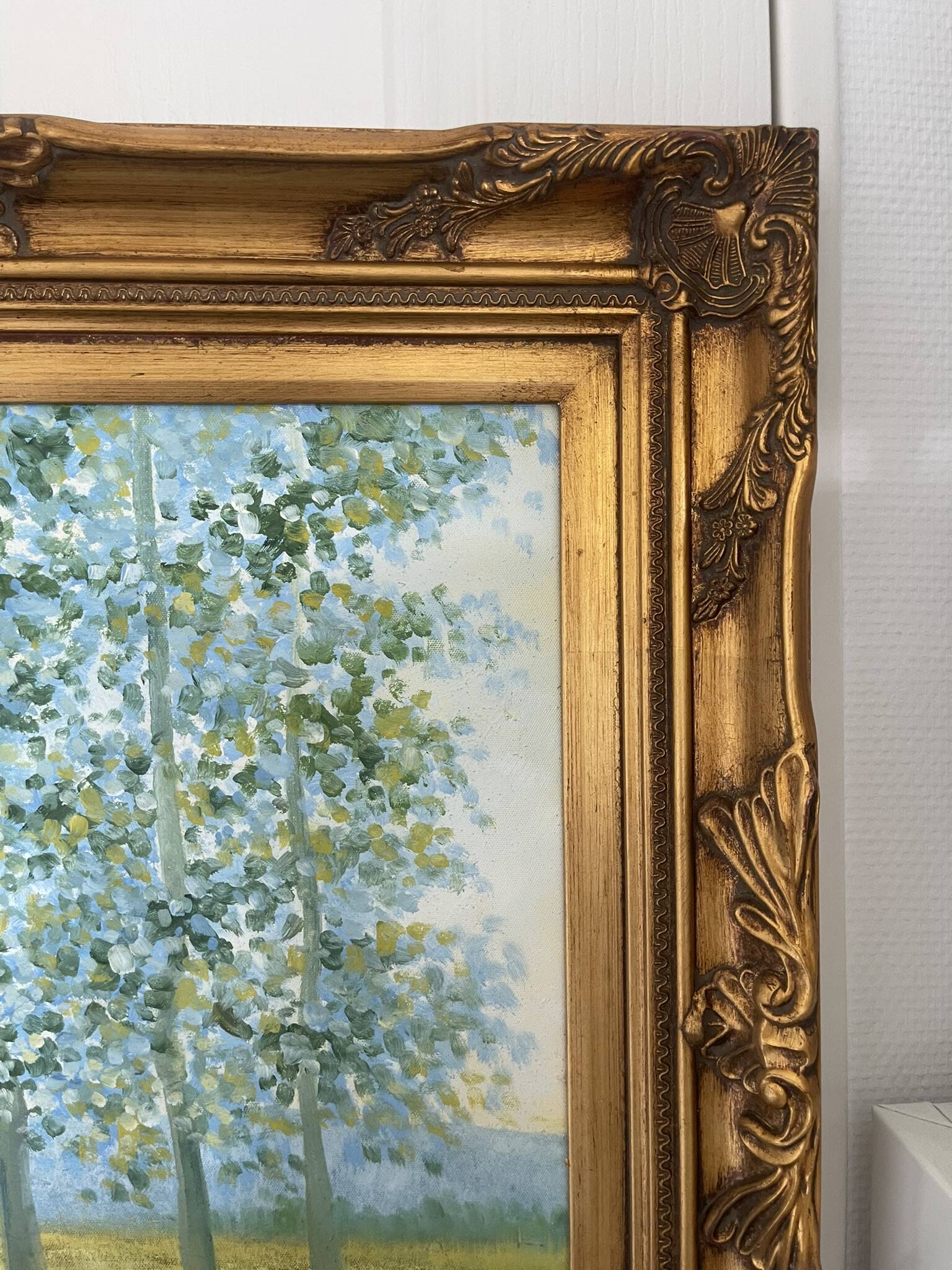 Old oil painting canvas reproduction fields in spring monet 80x70 s