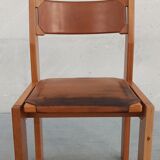 Elm and leather chairs, 80