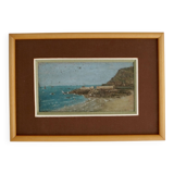 Oil painting of a beach - signed Eugène HUC (1891-1979) - early 20th century
