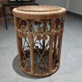 Peacok vintage bohemian chic rattan stool