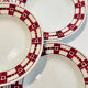 5 hollow plates in burgundy and red earthenware Stuart mill ds loups