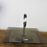 Smoked glass tray and chrome made in France
