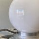 Ceiling light or wall light with white opaline glass globe, 15 cm, aluminium rose.