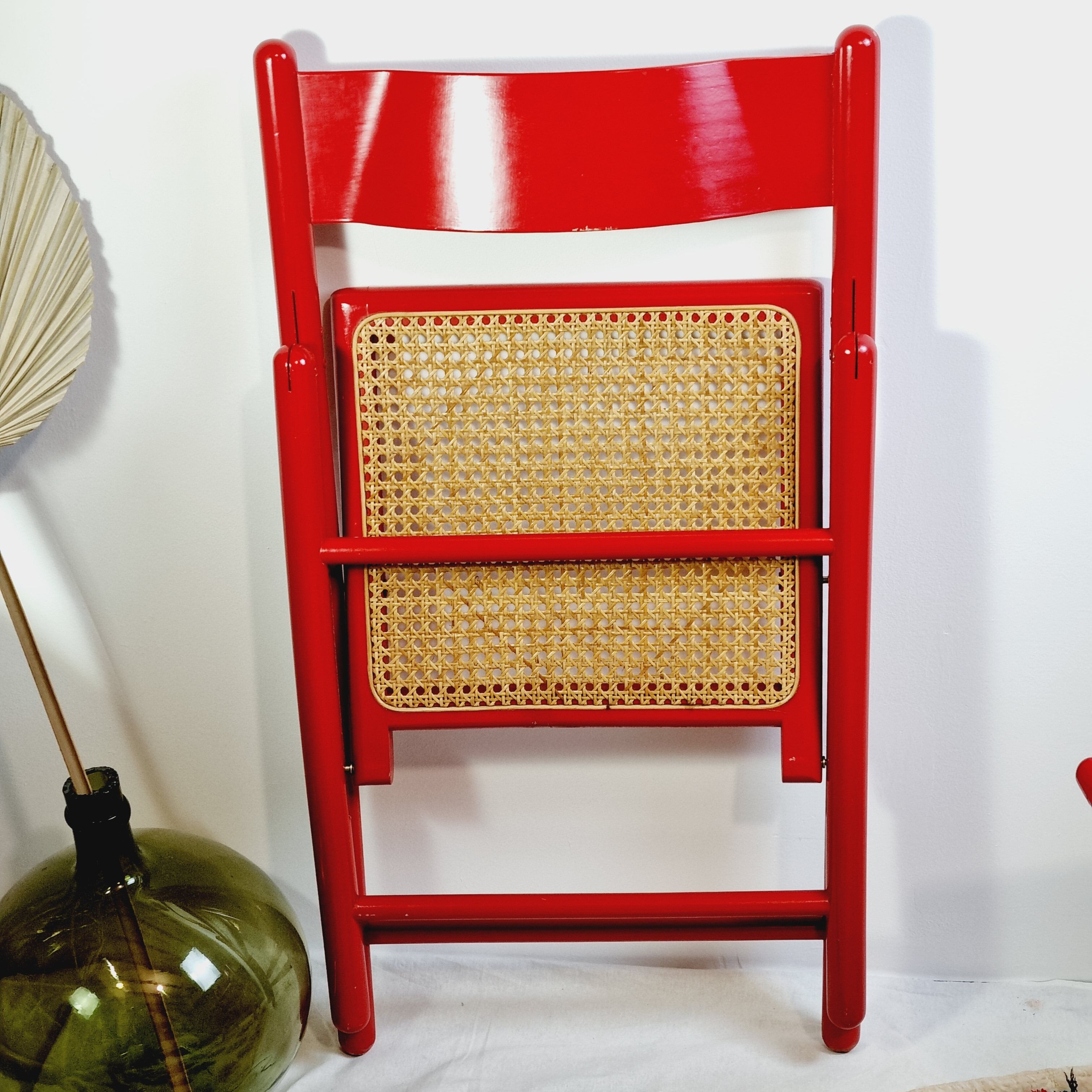 Folding chair wood and canage