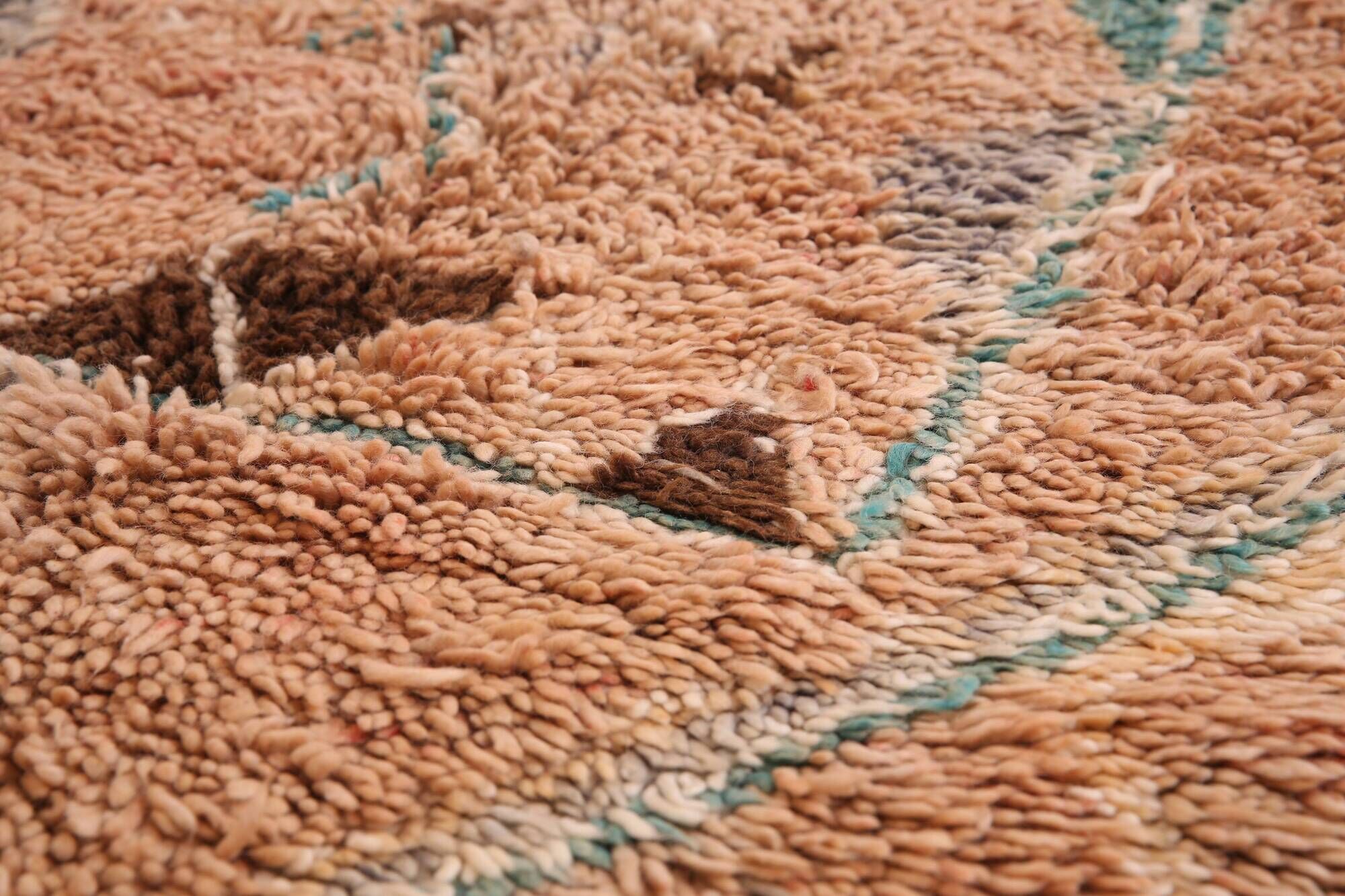 Terracotta Vintage Moroccan Rug 192 x 322 cm, Berber Handmade Wool Rug Boho