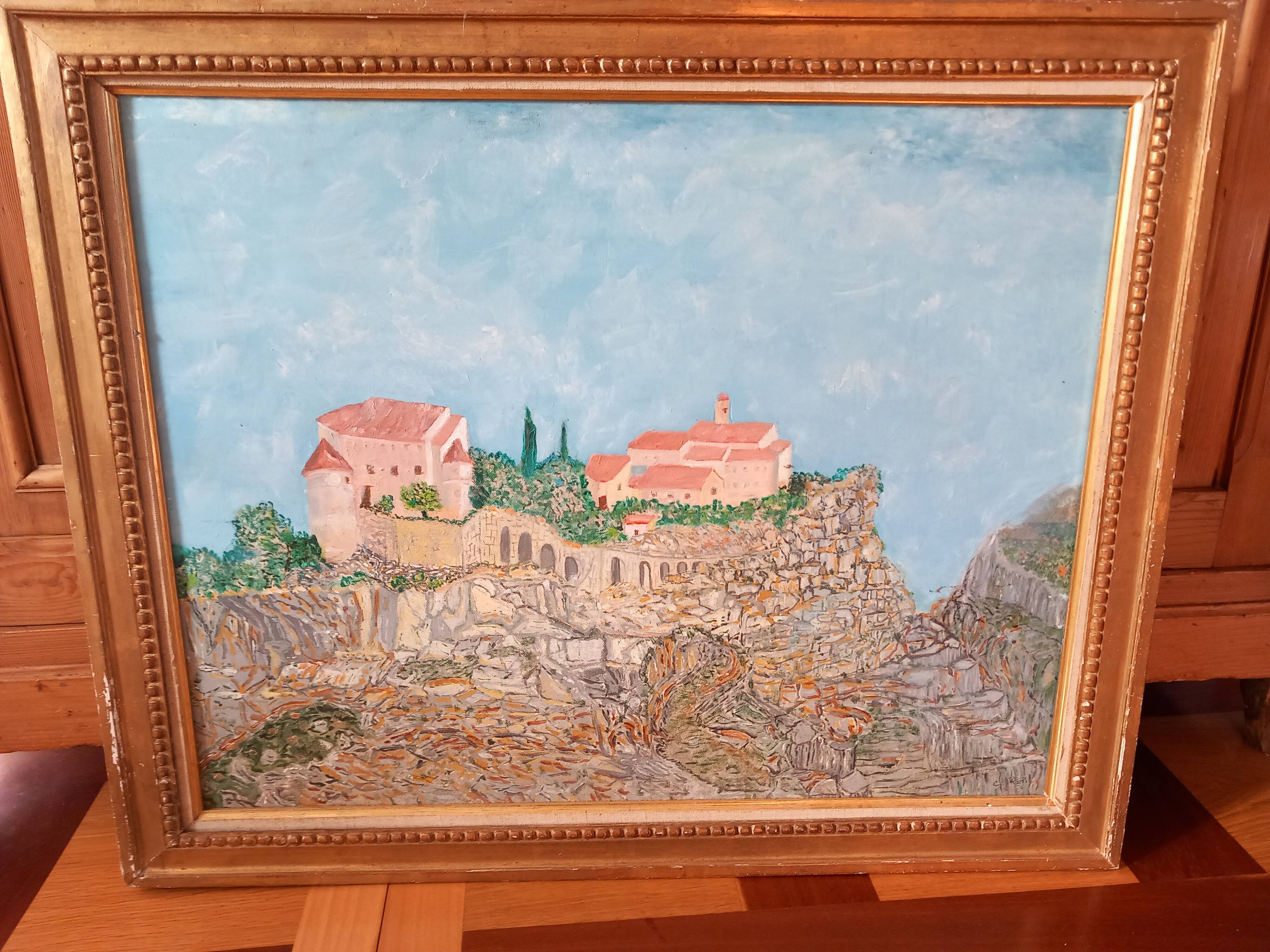 Oil on landscape canvas