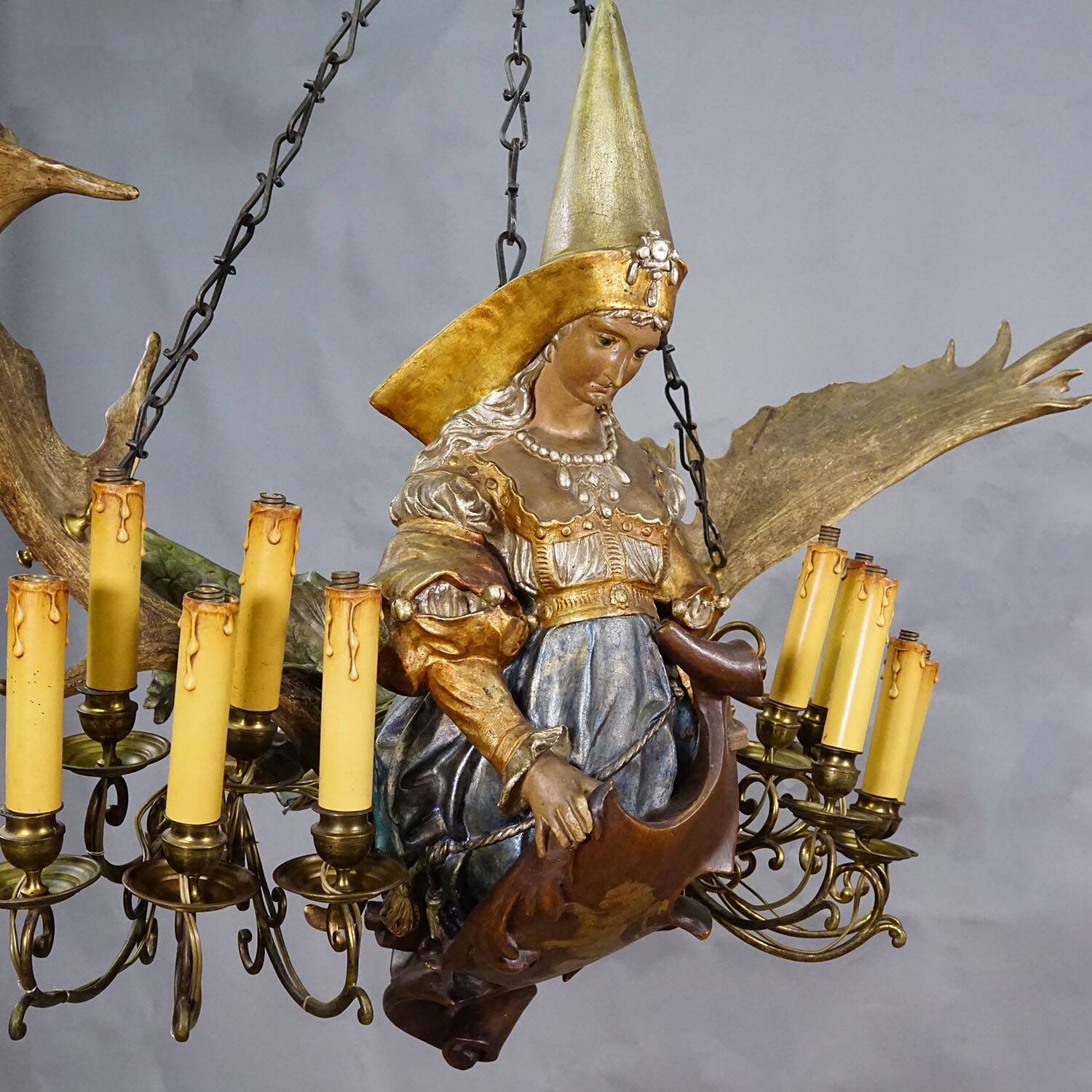 Antique lusterweibchen of a patrician lady as a mermaid ca. 1880