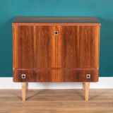 Meuble bar rétro en palissandre du milieu du siècle, buffet bas de bar