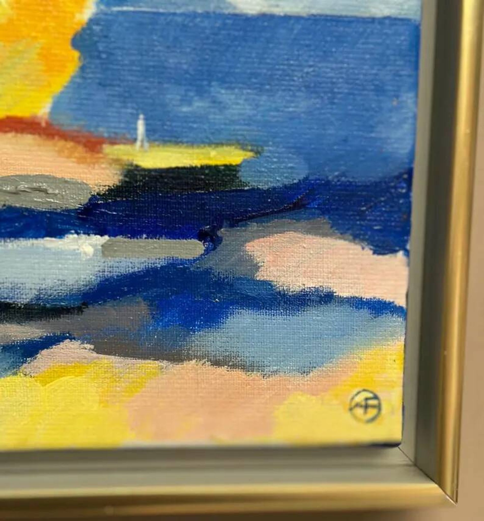 Original Swedish Oil on Canvas – “The Wandering Poet” by Anita Fröding – Signed – Vintage and Framed – 39 × 31 cm (15.4" × 12.2")