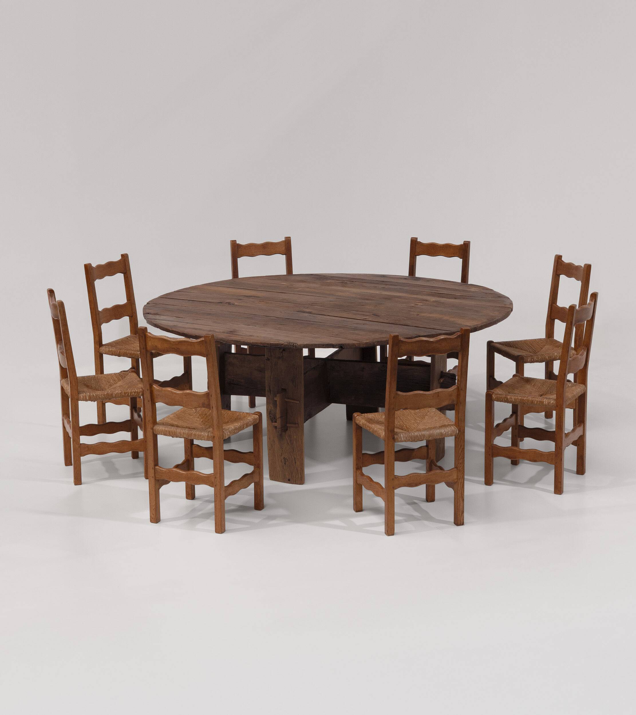 Impressive XL Oak Farmhouse Dining Table, France 19th century