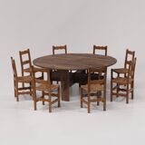 Impressive XL Oak Farmhouse Dining Table, France 19th century