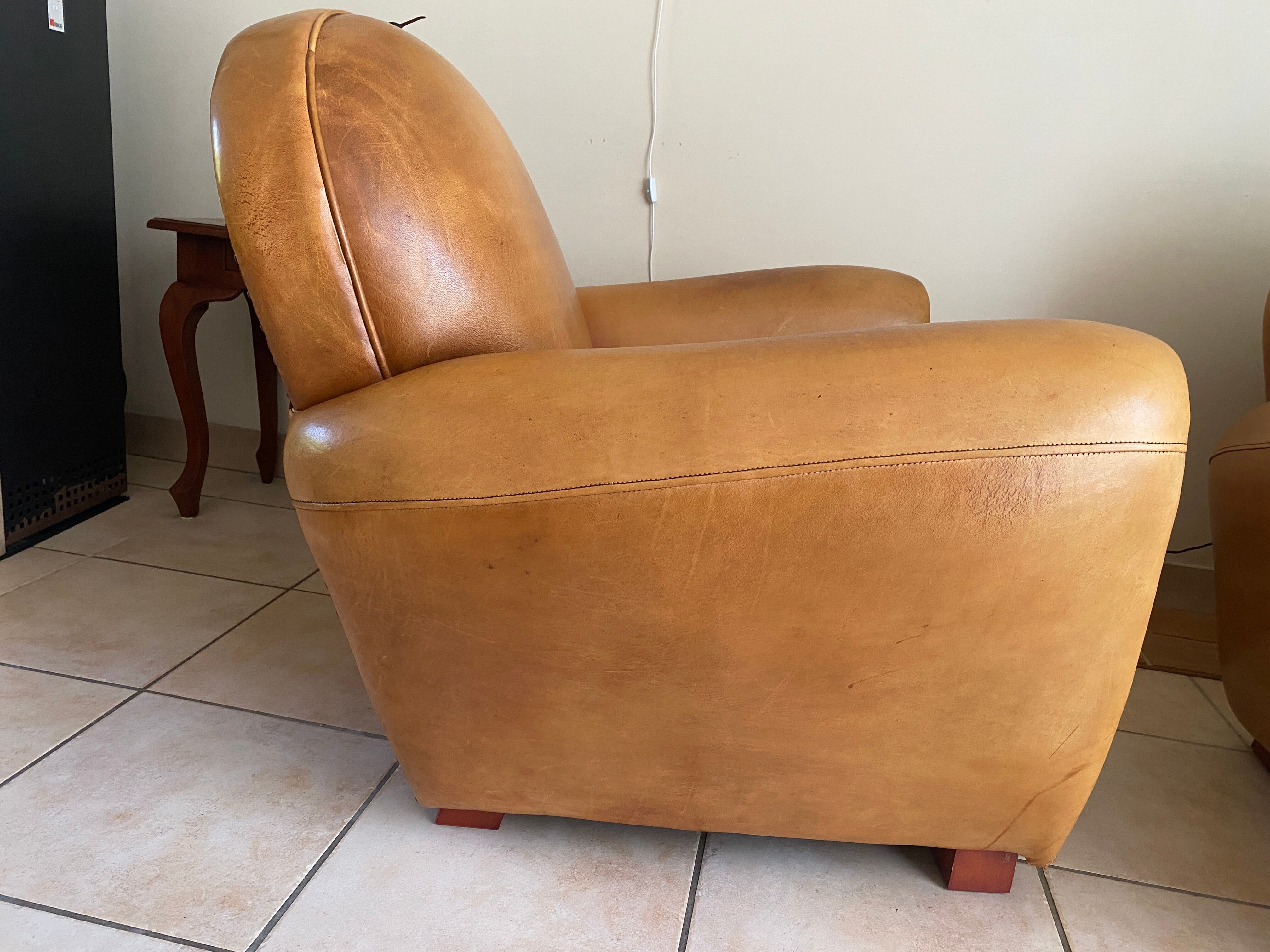 Leather club armchair