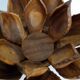Large lotus flower vintage wooden aperitif service