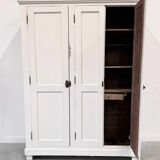 Antique white-painted wardrobe – 3 doors